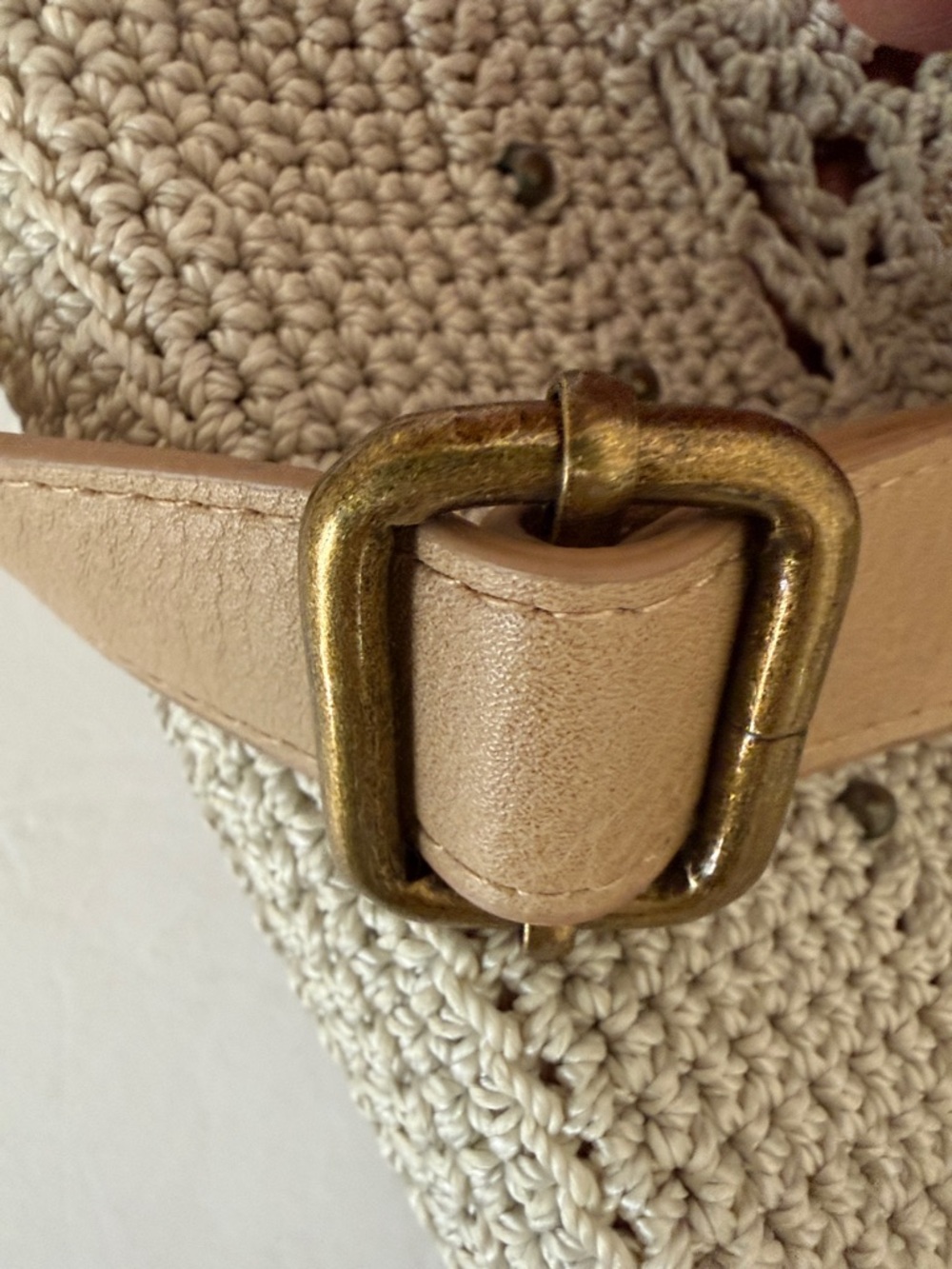 The Sak Hand-Crocheted Light Gray Crossbody Bag with Stud Accents - Picture 12 of 15